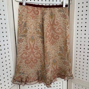 Allen B. By Allen Schwartz Paisley A-Line Skirt in Red and Cream